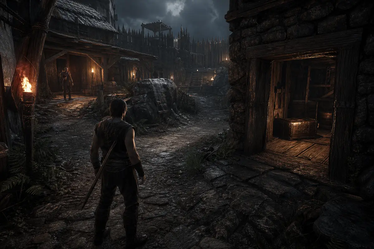 Editorial Old Camp fork showing a character reference on one side and a chest room on the other